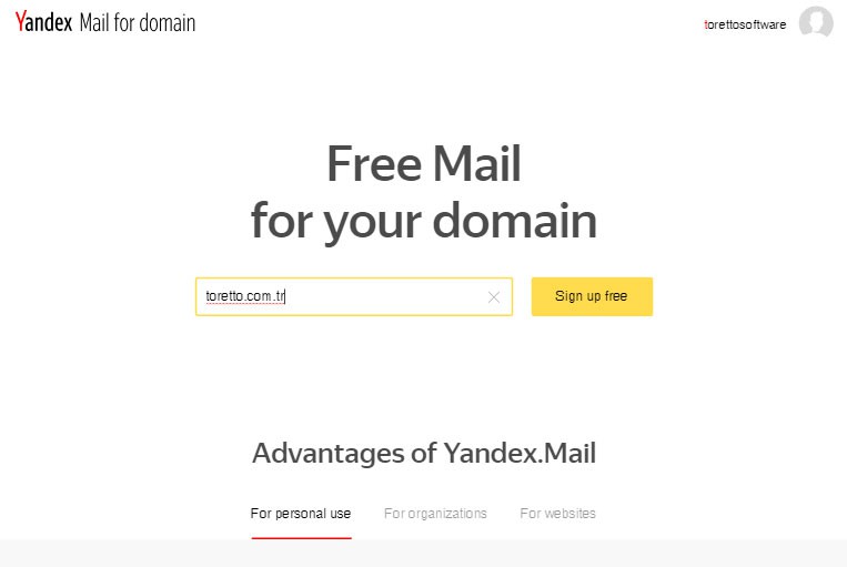 yandex connect domain ekleme